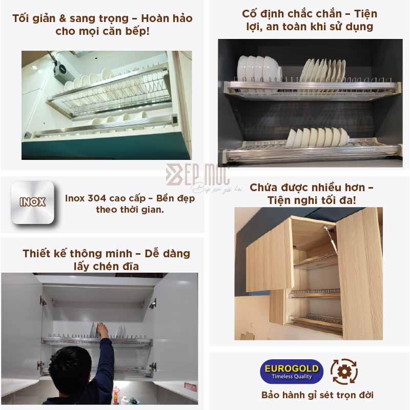 Giá bát cố định EPS600 inox 304 Eurogold 3