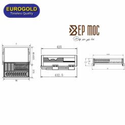 Giá bát đĩa inox hộp âm tủ ray giảm chấn EU133750 Eurogold 2