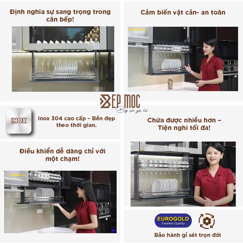 Giá bát nâng hạ điện EMP800 Eurogold inox 304 2