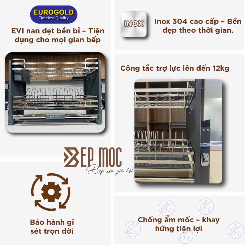 Giá bát nâng hạ EVI170G Eurogold nan dẹt 3