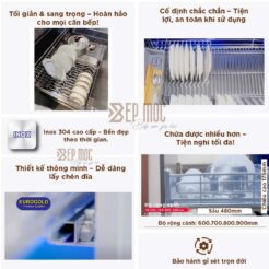 Giá xoong nồi bát đĩa đa năng nan Oval EPV6060F Eurogold 4