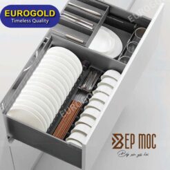 Giá xoong nồi bát đĩa nhôm màu ghi EUM6190G Eurogold 1