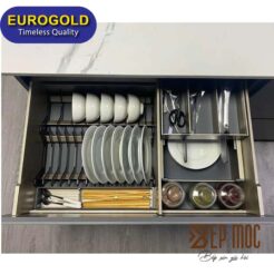 Giá xoong nồi bát đĩa nhôm màu ghi EUM6190G Eurogold 2
