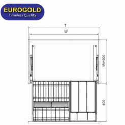 Giá xoong nồi bát đĩa nhôm màu ghi EUM6190G Eurogold 3