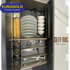 Giá xoong nồi bát đĩa nhôm màu trắng EUM6090 Eurogold 2