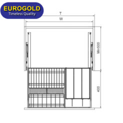 Giá xoong nồi bát đĩa nhôm màu trắng EUM6090 Eurogold 3