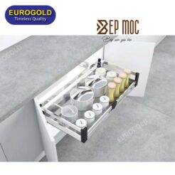 Giá xoong nồi inox hộp 2 lớp đáy âm tủ EU131600 Eurogold 1