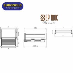 Giá xoong nồi inox hộp 2 lớp đáy âm tủ EU131600 Eurogold 2