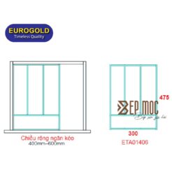 Khay chia thìa nĩa nhôm phay xước ETA014060 Eurogold 2