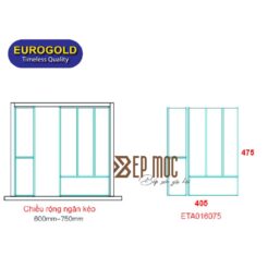 Khay chia thìa nĩa nhôm phay xước ETA016075 Eurogold 2