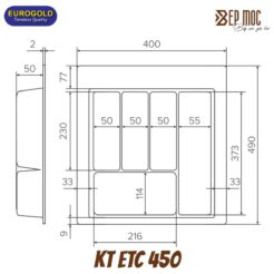 Khay chia thìa nĩa nhựa vân carbon ETC450 Eurogold 2