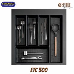 Khay chia thìa nĩa nhựa vân Carbon ETC500 Eurogold 1
