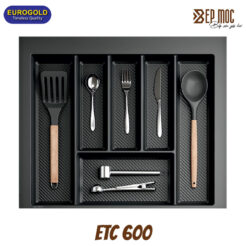 Khay chia thìa nĩa nhựa vân Carbon ETC600 Eurogold 1