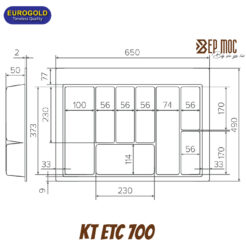 Khay chia thìa nĩa nhựa vân carbon ETC700 Eurogold 2