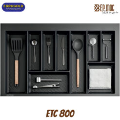 Khay chia thìa nĩa nhựa vân Carbon ETC800 Eurogold 1