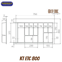 Khay chia thìa nĩa nhựa vân Carbon ETC800 Eurogold 2