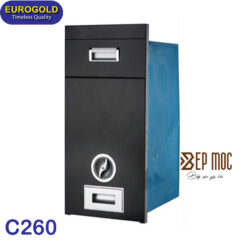 Thùng gạo mặt gương màu đen C260 Eurogold 1