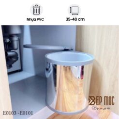 Thùng rác tròn gắn cánh E0101 Eurogold 2