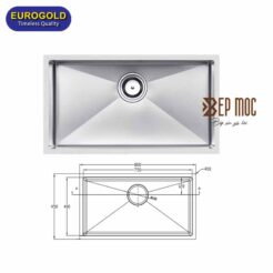 Chậu rửa bát 1 hố chống xước EUC17043EB Eurogold 2