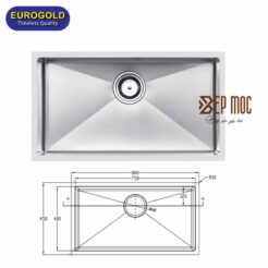 Chậu rửa bát 1 hố chống xước EUC17643EB Eurogold 2