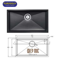 Chậu rửa bát 1 hố chống xước EUC18045ED Eurogold 3