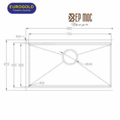 Chậu rửa bát 1 hố chống xước EUC18045GD Eurogold 3