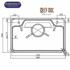 Chậu rửa bát 1 hố chống xước EUC88050EB Eurogold 3