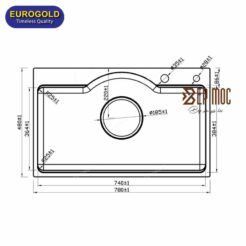 Chậu rửa bát 1 hố chống xước EUD27848 Eurogold 2