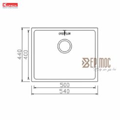 Chậu rửa bát 1 hố chống xước Konox KN5444SU Dekor 2
