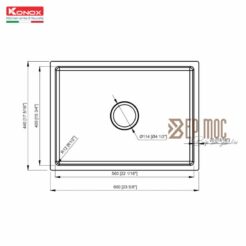 Chậu rửa bát 1 hố chống xước Konox KN6044SU Dekor 3