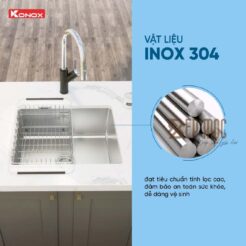 Chậu rửa bát 1 hố chống xước Konox KN6044SU Dekor 5