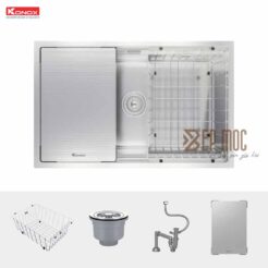 Chậu rửa bát 1 hố chống xước Konox KN7044SU Dekor 3