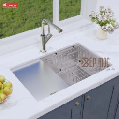 Chậu rửa bát 1 hố chống xước Konox KN7044SU Dekor 4