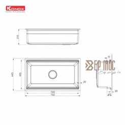 Chậu rửa bát 1 hố chống xước Konox KN7644SU Dekor 2