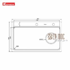 Chậu rửa bát 1 hố chống xước Konox KN8048TS Dekor 2
