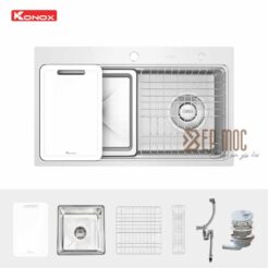 Chậu rửa bát 1 hố chống xước Konox KN8048TS Dekor 3