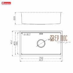 Chậu rửa bát 1 hố chống xước Konox KN8146SU Dekor 2