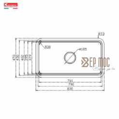 Chậu rửa bát 1 hố chống xước Konox KN8347SU Dekor 3