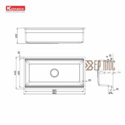 Chậu rửa bát 1 hố chống xước Konox KN8644SU Dekor 2