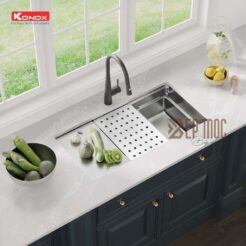 Chậu rửa bát 1 hố chống xước Konox KN8644SU Dekor 4