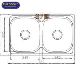 Chậu rửa bát 2 hố EUD67848 Eurogold 2