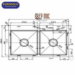Chậu rửa bát 2 hố EUS18248 Eurogold 2