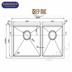 Chậu rửa bát 2 hố EUS68144 Eurogold 2