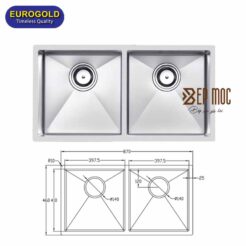 Chậu rửa bát chống xước EUC28746EB Eurogold 2