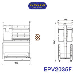 Giá dao thớt inox 304 nan Oval EPV2035F 4