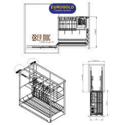 Giá dao thớt inox mờ 304 nan dẹt EP20F 4