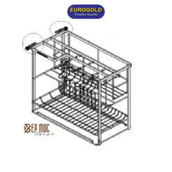 Giá dao thớt inox mờ 304 nan dẹt EP30F Eurogold 3