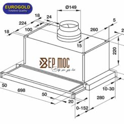 Máy hút mùi âm tủ EUH02070TK Eurogold 2