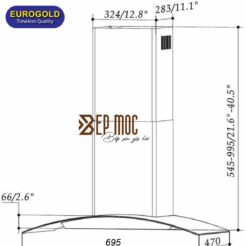 Máy hút mùi kính cong EUH02370 Eurogold 2