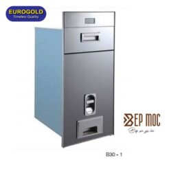 Thùng gạo điện tử mặt gương trắng bạc GB301S Eurogold